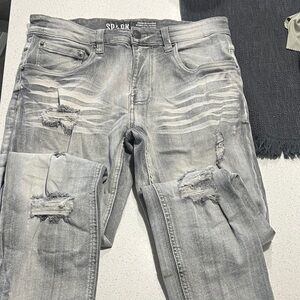 Spark Men's Distressed Gray Jeans 30x32